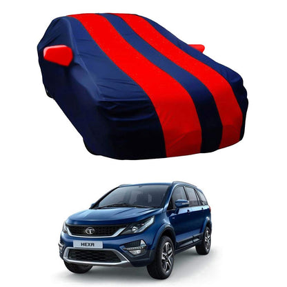 Oshotto Taffeta Car Body Cover with Mirror Pocket For Tata Hexa (Red, Blue)