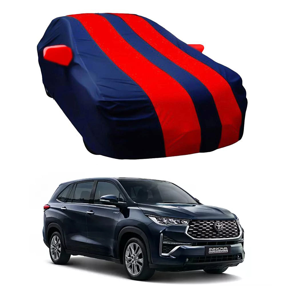 Oshotto Taffeta Car Body Cover with Mirror Pocket For Toyota Innova Hycross (Red, Blue)