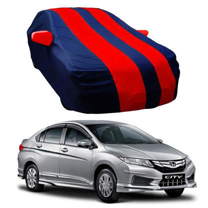 Oshotto Taffeta Car Body Cover with Mirror Pocket For Honda City I-dtec 2014-2023 (Red, Blue)