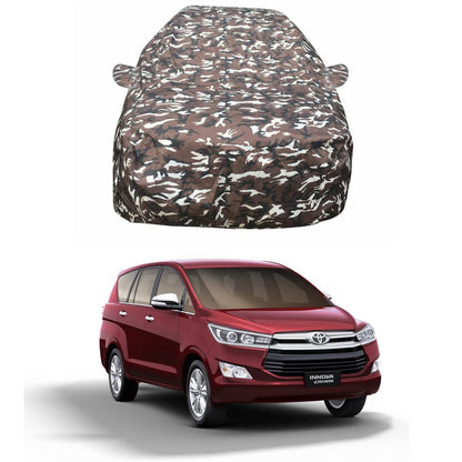 Oshotto Ranger Design Made of 100% Waterproof Fabric Multicolor Car Body Cover with Mirror Pockets For Toyota Innova Crysta