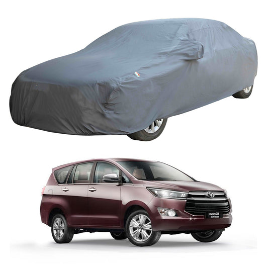 Oshotto Dark Grey 100% Anti Reflective, dustproof and Water Proof Car Body Cover with Mirror Pockets For Toyota Innova-All Models