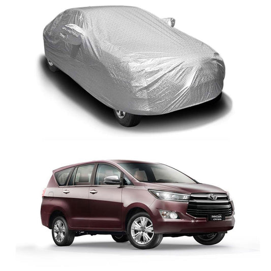 Oshotto Spyro Silver Anti Reflective, dustproof and Water Proof Car Body Cover with Mirror Pockets For Toyota Innova