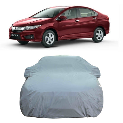 Oshotto Dark Grey 100% Anti Reflective, dustproof and Water Proof Car Body Cover with Mirror Pockets For Honda City iVTEC 2010-2023