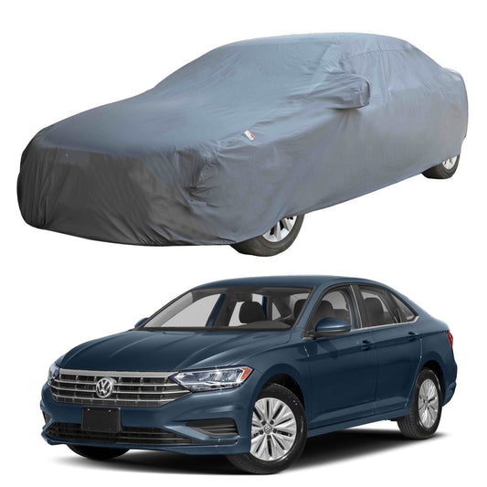 Oshotto Dark Grey 100% Anti Reflective, dustproof and Water Proof Car Body Cover with Mirror Pockets For Volkswagen Jetta