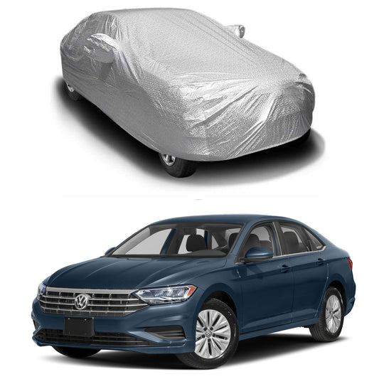 Oshotto Spyro Silver Anti Reflective, dustproof and Water Proof Car Body Cover with Mirror Pockets For Volkswagen Jetta