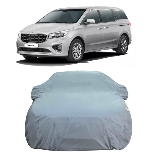 Oshotto Dark Grey 100% Anti Reflective, dustproof and Water Proof Car Body Cover with Mirror Pockets For KIA Carnival