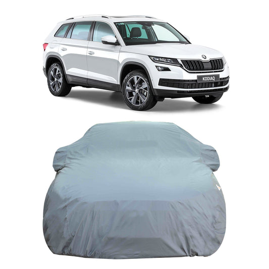 Oshotto Dark Grey 100% Anti Reflective, dustproof and Water Proof Car Body Cover with Mirror Pockets For Skoda Kodiaq