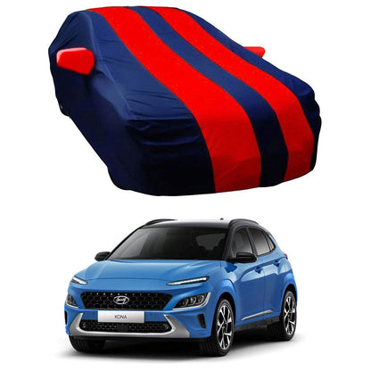 Oshotto Taffeta Car Body Cover with Mirror Pocket For Hyundai Kona (Red, Blue)