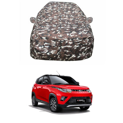 Oshotto Ranger Design Made of 100% Waterproof Fabric Multicolor Car Body Cover with Mirror Pocket For Mahindra KUV-100