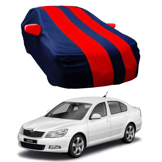 Oshotto Taffeta Car Body Cover with Mirror Pocket For Skoda Laura (Red, Blue)