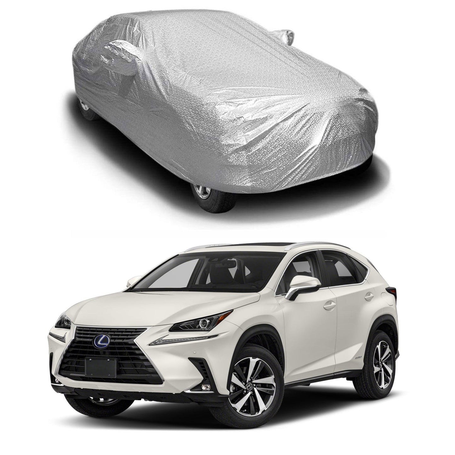 Oshotto Spyro Silver Anti Reflective, dustproof and Water Proof Car Body Cover with Mirror Pockets For Lexus NX