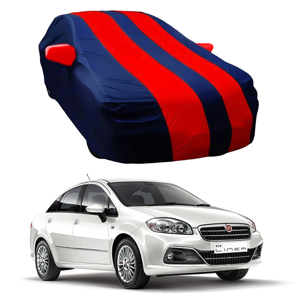 Oshotto Taffeta Car Body Cover with Mirror Pocket For Fiat Linea (Red, Blue)