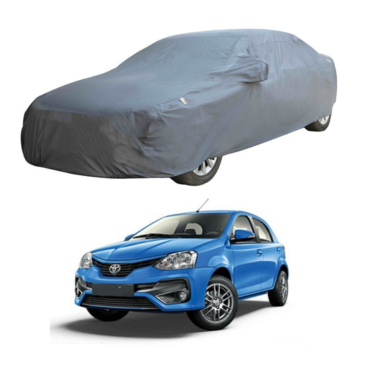 Oshotto Dark Grey 100% Anti Reflective, dustproof and Water Proof Car Body Cover with Mirror Pockets For Toyota Liva