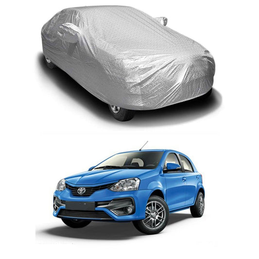 Oshotto Spyro Silver Anti Reflective, dustproof and Water Proof Car Body Cover with Mirror Pockets For Toyota Liva