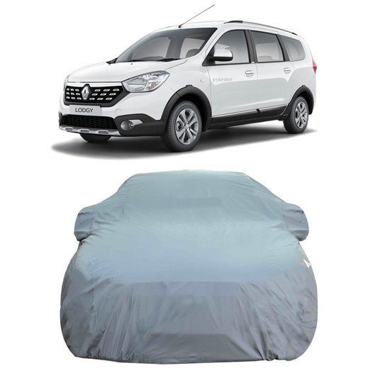 Oshotto Dark Grey 100% Anti Reflective, dustproof and Water Proof Car Body Cover with Mirror Pockets For Renault Lodgy