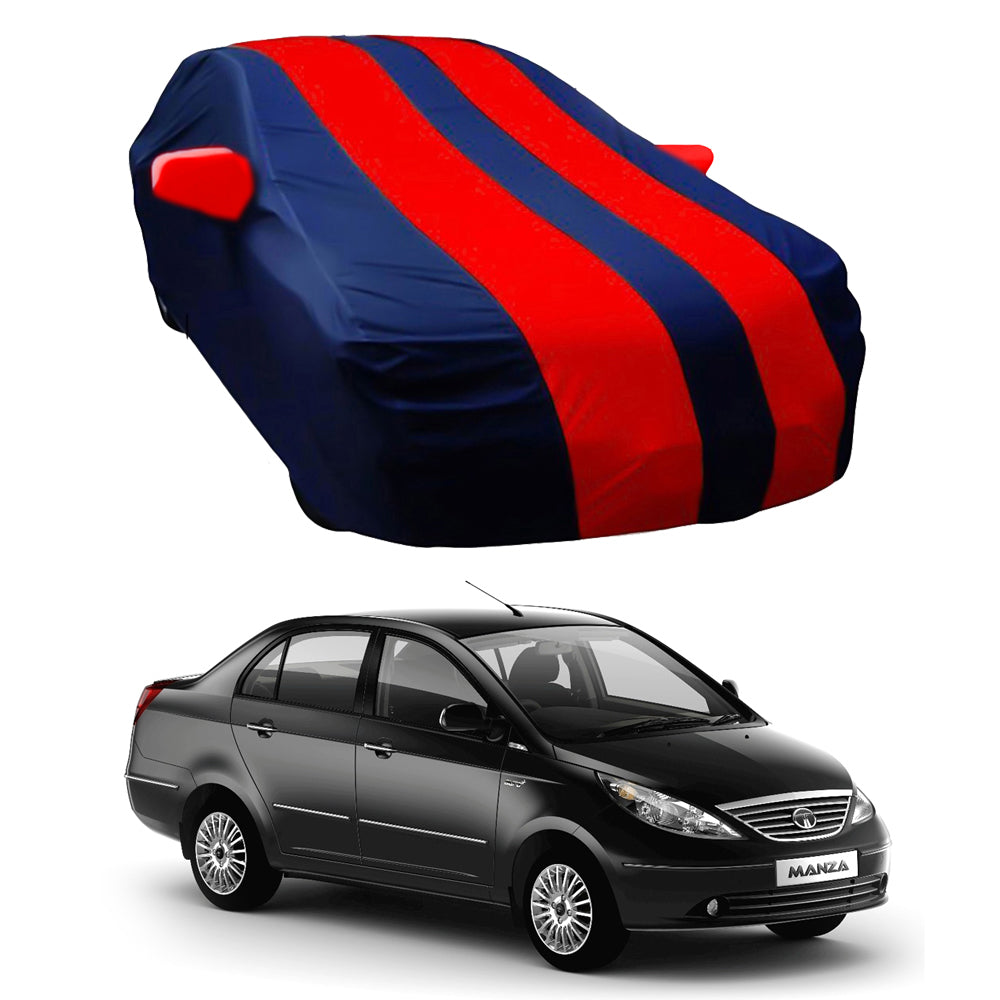 Oshotto Taffeta Car Body Cover with Mirror Pocket For Tata Indigo Manza (Red, Blue)