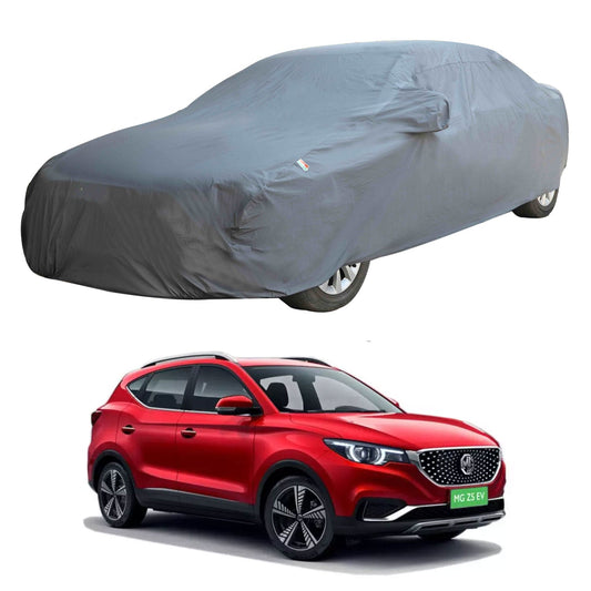 Oshotto Dark Grey 100% Anti Reflective, dustproof and Water Proof Car Body Cover with Mirror Pockets For MG ZS EV