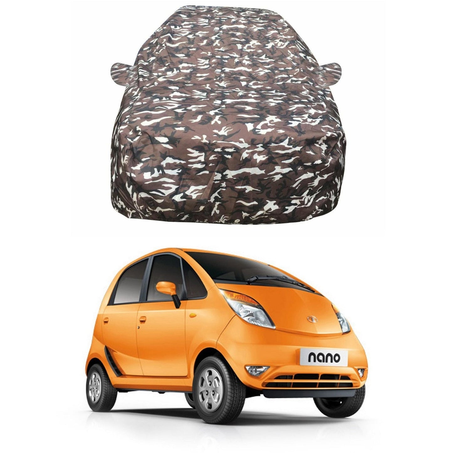 Oshotto Ranger Design Made of 100% Waterproof Fabric Car Body Cover with Mirror Pocket For Tata Nano