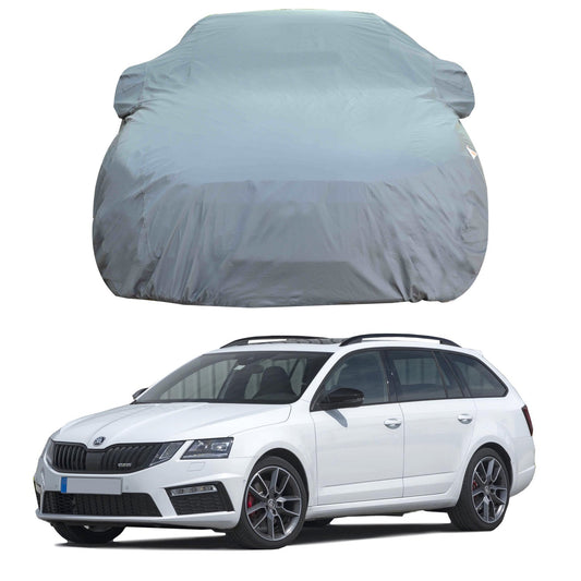 Oshotto Dark Grey 100% Anti Reflective, dustproof and Water Proof Car Body Cover with Mirror Pockets For Skoda Octavia