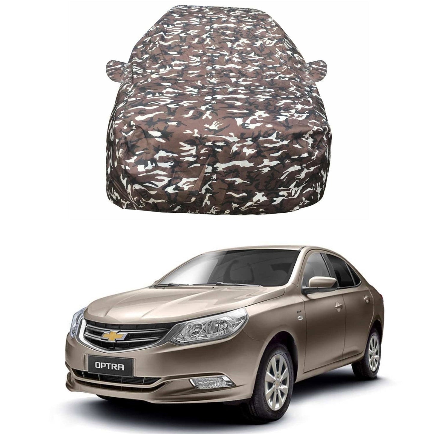 Oshotto Ranger Design Made of 100% Waterproof Fabric Multicolor Car Body Cover with Mirror Pocket For Chevrolet Optra