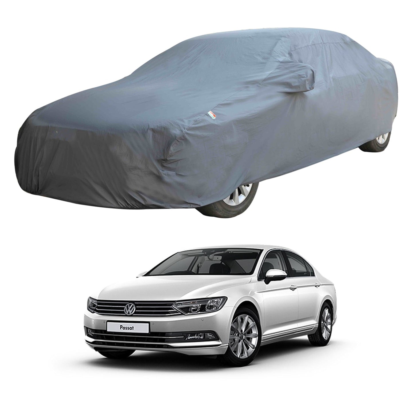 Oshotto Dark Grey 100% Anti Reflective, dustproof and Water Proof Car Body Cover with Mirror Pockets For Volkswagen Passat