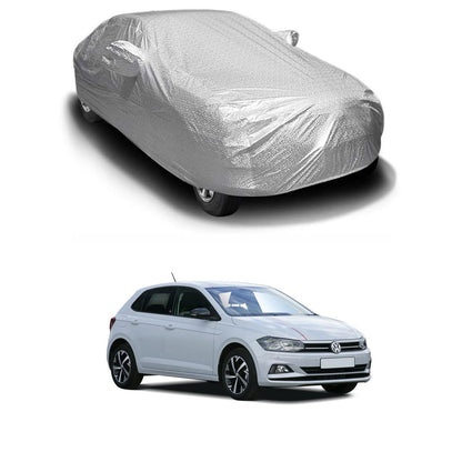 Oshotto Spyro Silver Anti Reflective, dustproof and Water Proof Car Body Cover with Mirror Pockets For Volkswagen Polo