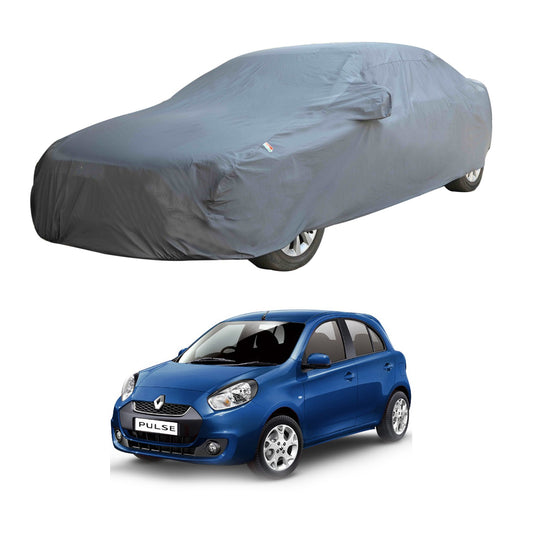 Oshotto Dark Grey 100% Anti Reflective, dustproof and Water Proof Car Body Cover with Mirror Pocket For Renault Pulse