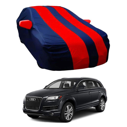 Oshotto Taffeta Car Body Cover with Mirror Pocket For Audi Q7 (2018-2023) (Red, Blue)