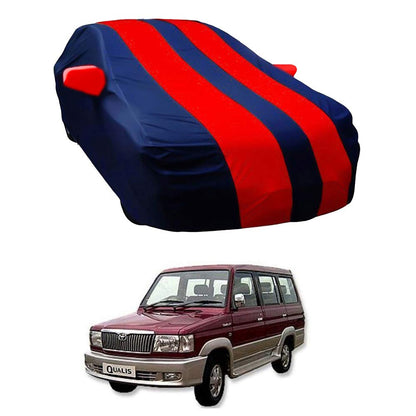 Oshotto Taffeta Car Body Cover with Mirror Pocket For Toyota Qualis (Red, Blue)