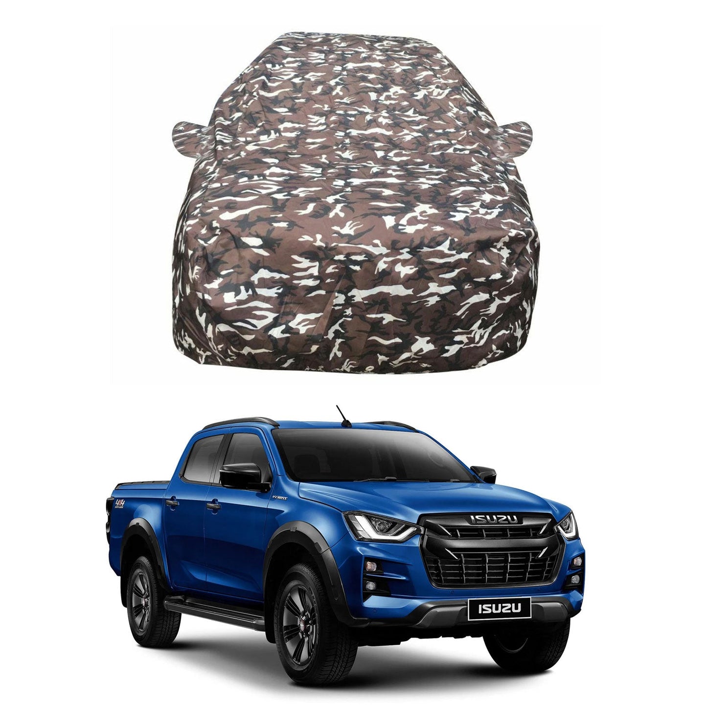 Oshotto Ranger Design Made of 100% Waterproof Fabric Car Body Cover with Mirror Pockets For Isuzu D-Max V-Cross