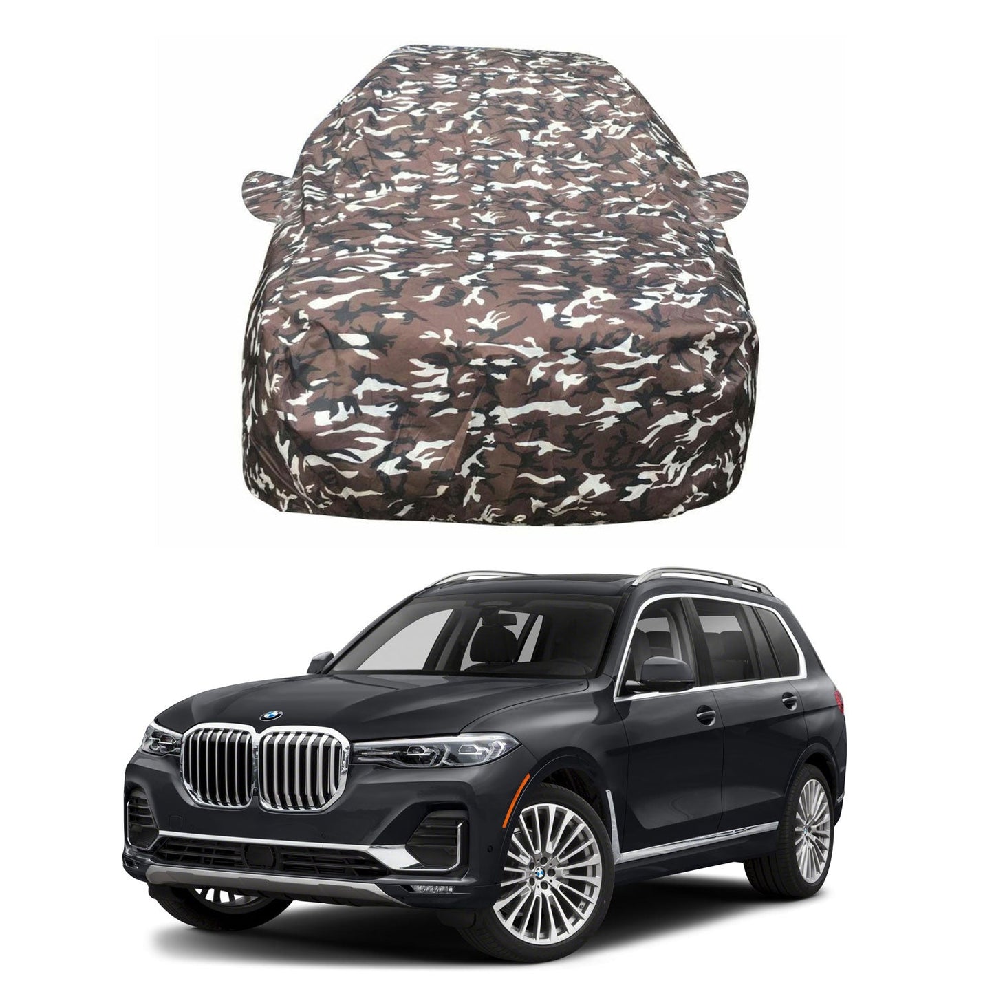 Oshotto Ranger Design Made of 100% Waterproof Fabric Multicolor Car Body Cover with Mirror Pockets For BMW X7