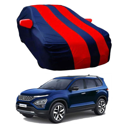 Oshotto Taffeta Car Body Cover with Mirror Pocket For Tata Safari 2021-2023 (Red, Blue)