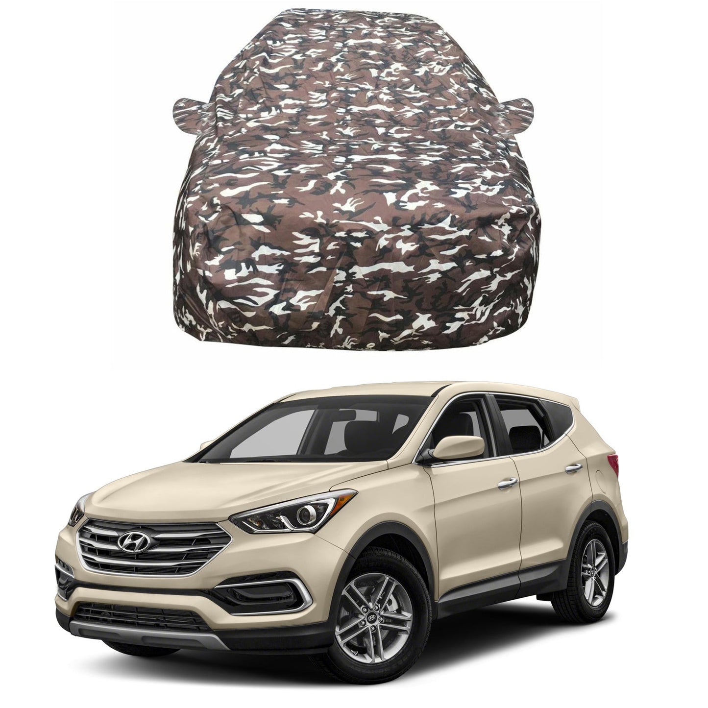 Oshotto Ranger Design Made of 100% Waterproof Fabric Multicolor Car Body Cover with Mirror Pockets For Hyundai Santa Fe