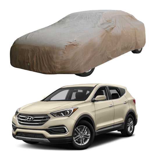 Oshotto Brown 100% Waterproof Car Body Cover with Mirror Pockets For Hyundai Santa Fe