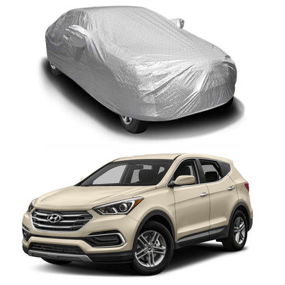 Oshotto Spyro Silver Anti Reflective, dustproof and Water Proof Car Body Cover with Mirror Pockets For Hyundai SantaFe