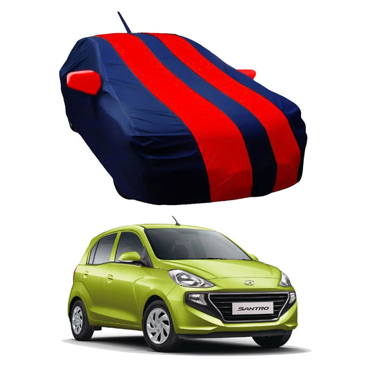 Oshotto Taffeta Car Body Cover with Mirror and Antenna Pocket For Hyundai Santro 2018-2023 (Red, Blue)