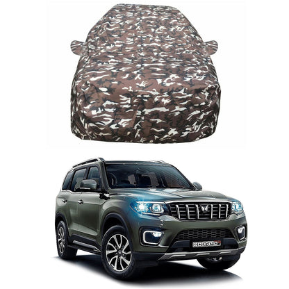 Oshotto Ranger Design Made of 100% Waterproof Fabric Car Body Cover with Mirror Pockets For Mahindra Scorpio N 2022 Onwards