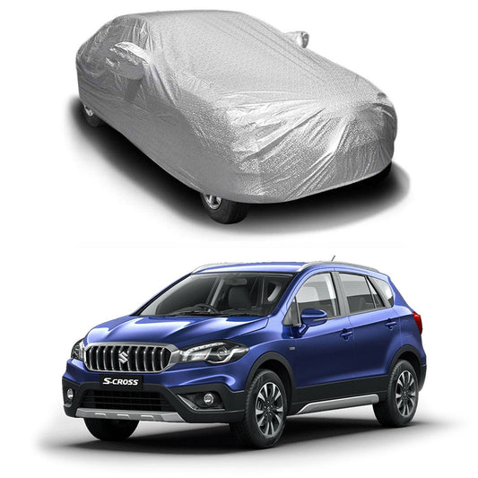 Oshotto Spyro Silver Anti Reflective, dustproof and Water Proof Car Body Cover with Mirror Pockets For Maruti Suzuki S-Cross