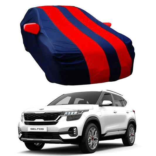 Oshotto Taffeta Car Body Cover with Mirror Pocket For KIA Seltos (Red, Blue)