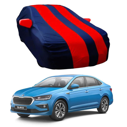 Oshotto Taffeta Car Body Cover with Mirror Pocket For Skoda Slavia