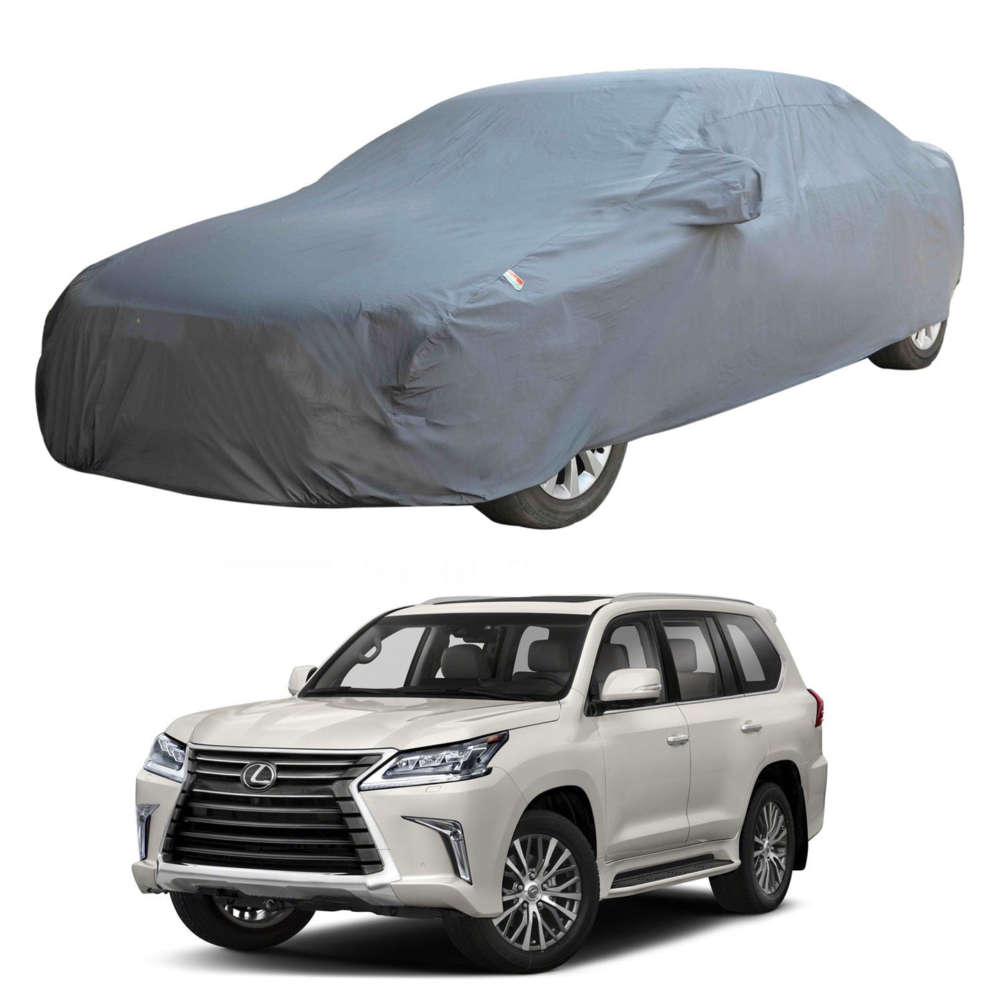 Oshotto Dark Grey 100% Anti Reflective, dustproof and Water Proof Car Body Cover with Mirror Pockets For Lexus LX 570