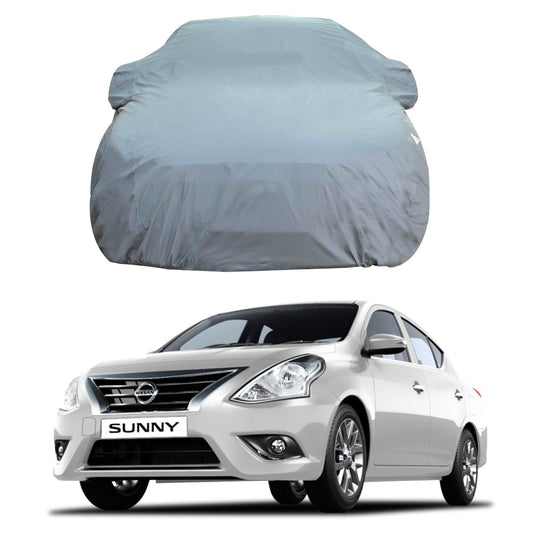 Oshotto Dark Grey 100% Anti Reflective, dustproof and Water Proof Car Body Cover with Mirror Pockets For Nissan Sunny