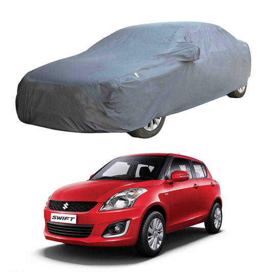 Oshotto Dark Grey 100% Anti Reflective, dustproof and Water Proof Car Body Cover with Mirror Pockets For Maruti Suzuki Swift 2006-2011