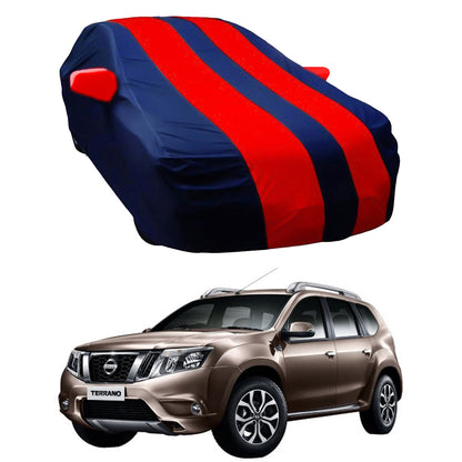 Oshotto Taffeta Car Body Cover with Mirror Pocket For Nissan Terrano (Red, Blue)