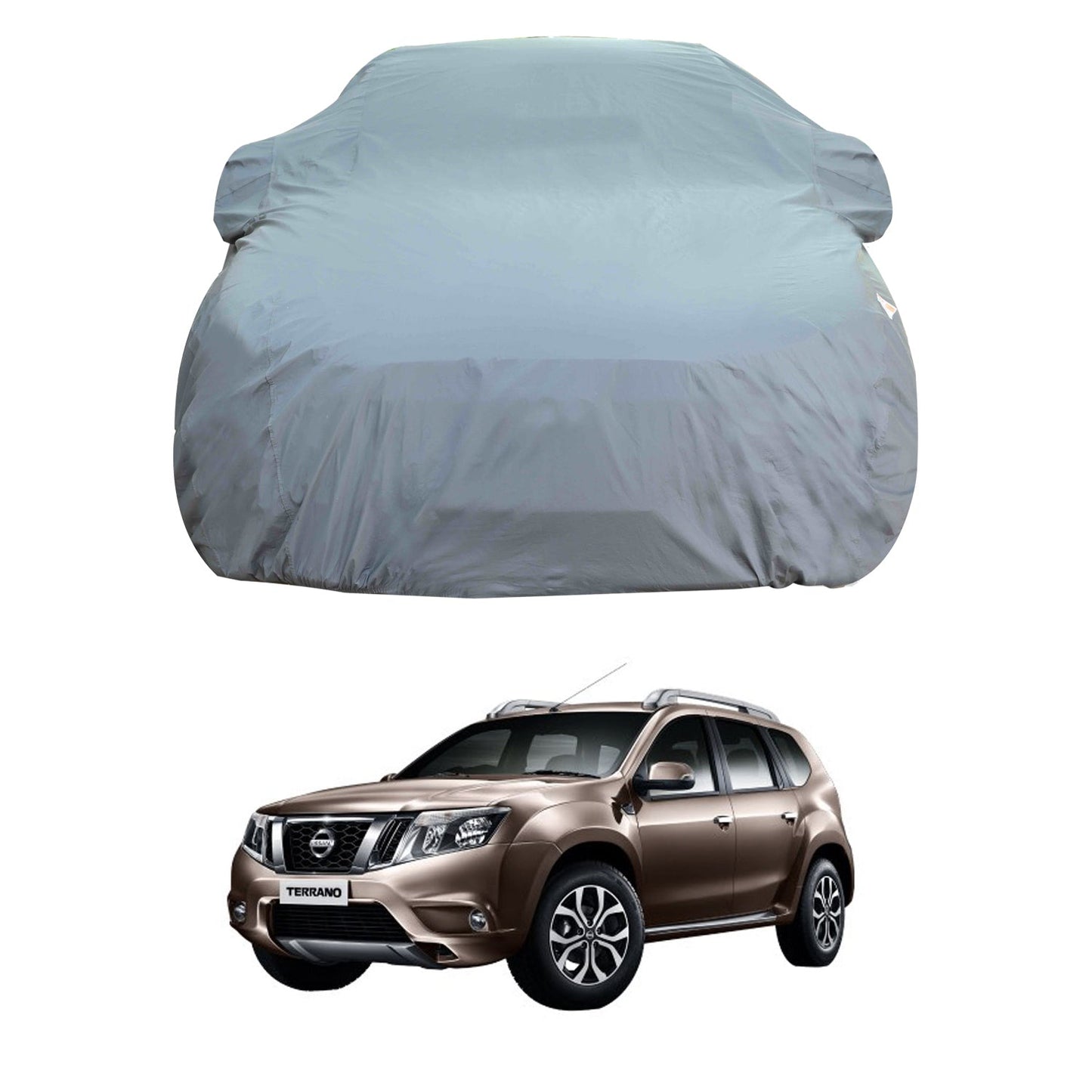 Oshotto Dark Grey 100% Anti Reflective, dustproof and Water Proof Car Body Cover with Mirror Pocket For Nissan Terrano