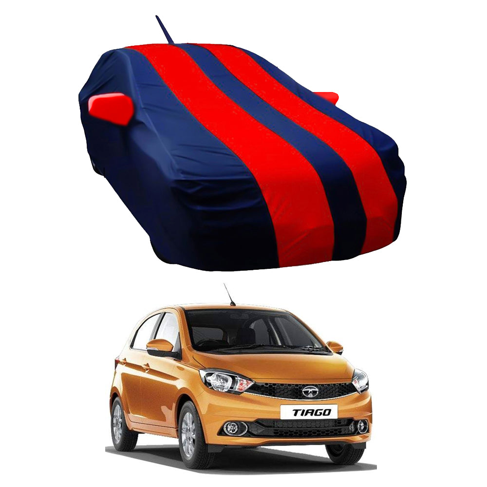 Oshotto Taffeta Car Body Cover with Mirror and Antenna Pocket For Tata Tiago (Red, Blue)
