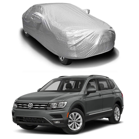 Oshotto Spyro Silver Anti Reflective, dustproof and Water Proof Car Body Cover with Mirror Pockets For Volkswagen Tiguan