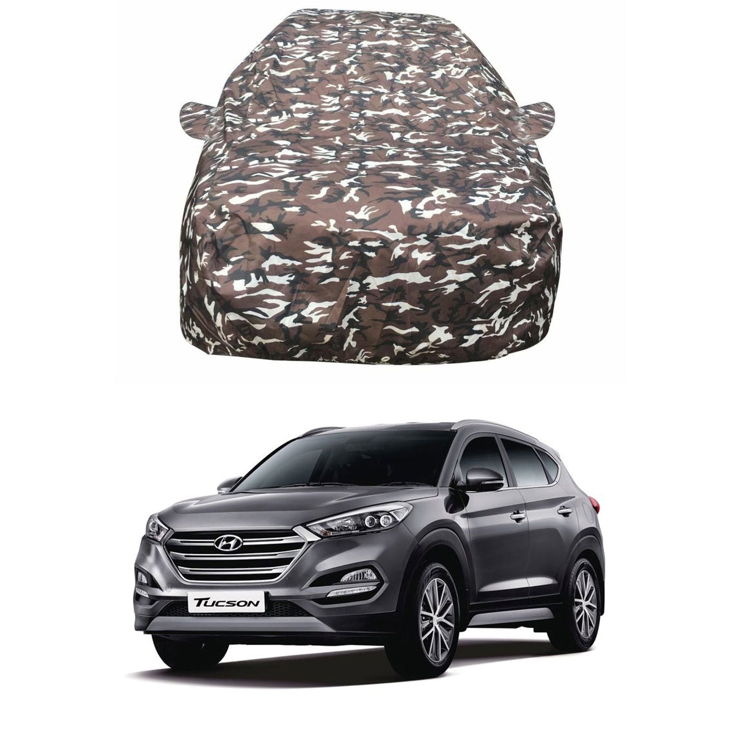 Oshotto Ranger Design Made of 100% Waterproof Fabric Multicolor Car Body Cover with Mirror Pockets For Hyundai Tucson