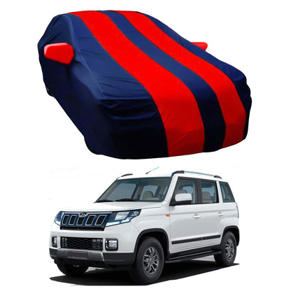Oshotto Taffeta Car Body Cover with Mirror Pocket For Mahindra Tuv-300 (Red, Blue)