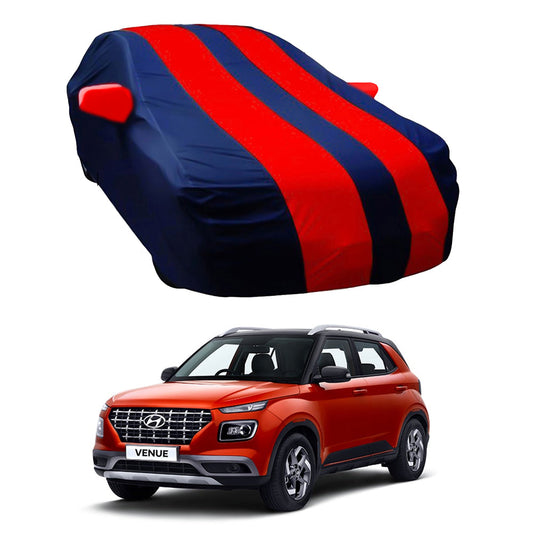 Oshotto Taffeta Car Body Cover with Mirror Pocket For Hyundai Venue (Red, Blue)